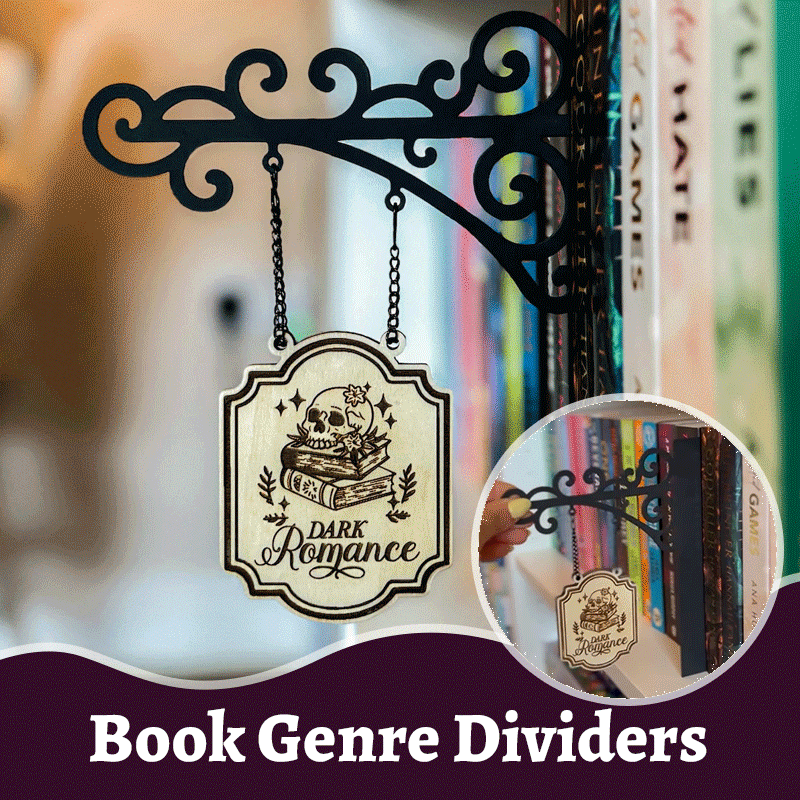 🔥2025 New Arrival 🔥Book Nook Tavern Signs – Genre Shelf Labels with Hanging Brackets