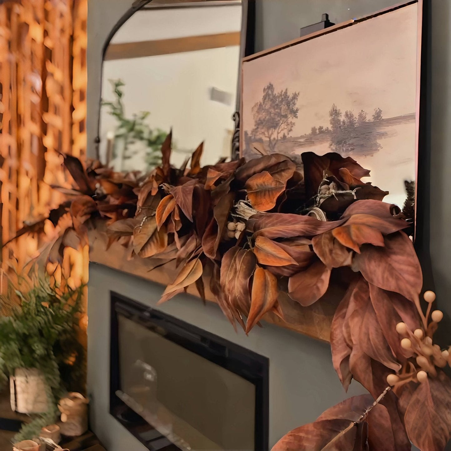 🔥Hot Sale🔥Brown Magnolia Leaf Garland