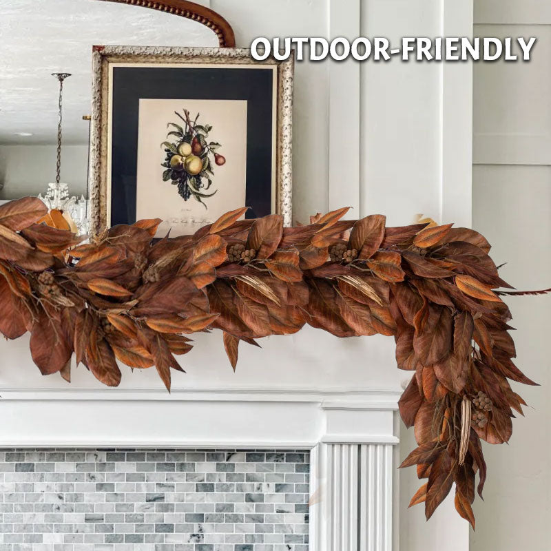 🔥Hot Sale🔥Brown Magnolia Leaf Garland