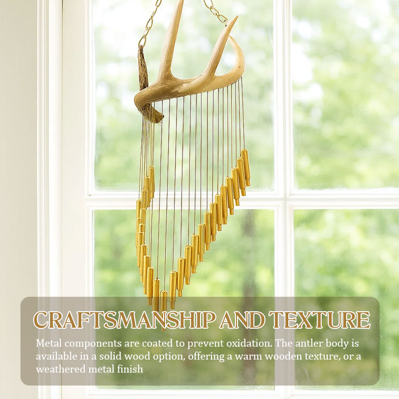 🔥2025 New Arrival🔥New Whitetail Antler Chime with .270 Brass Bells