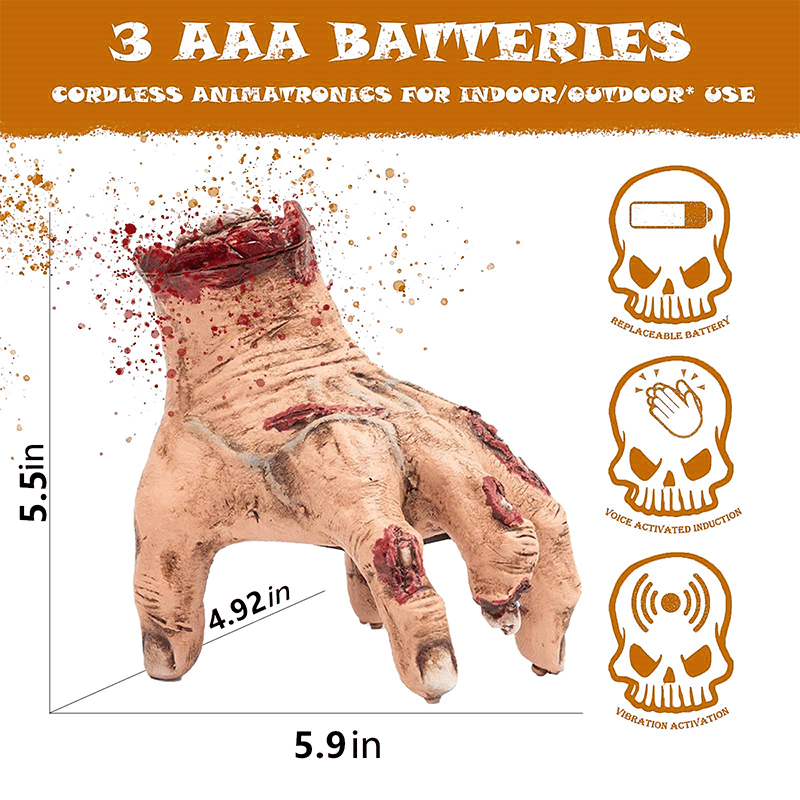 Halloween Scary Electronic Crawling Zombie Hand