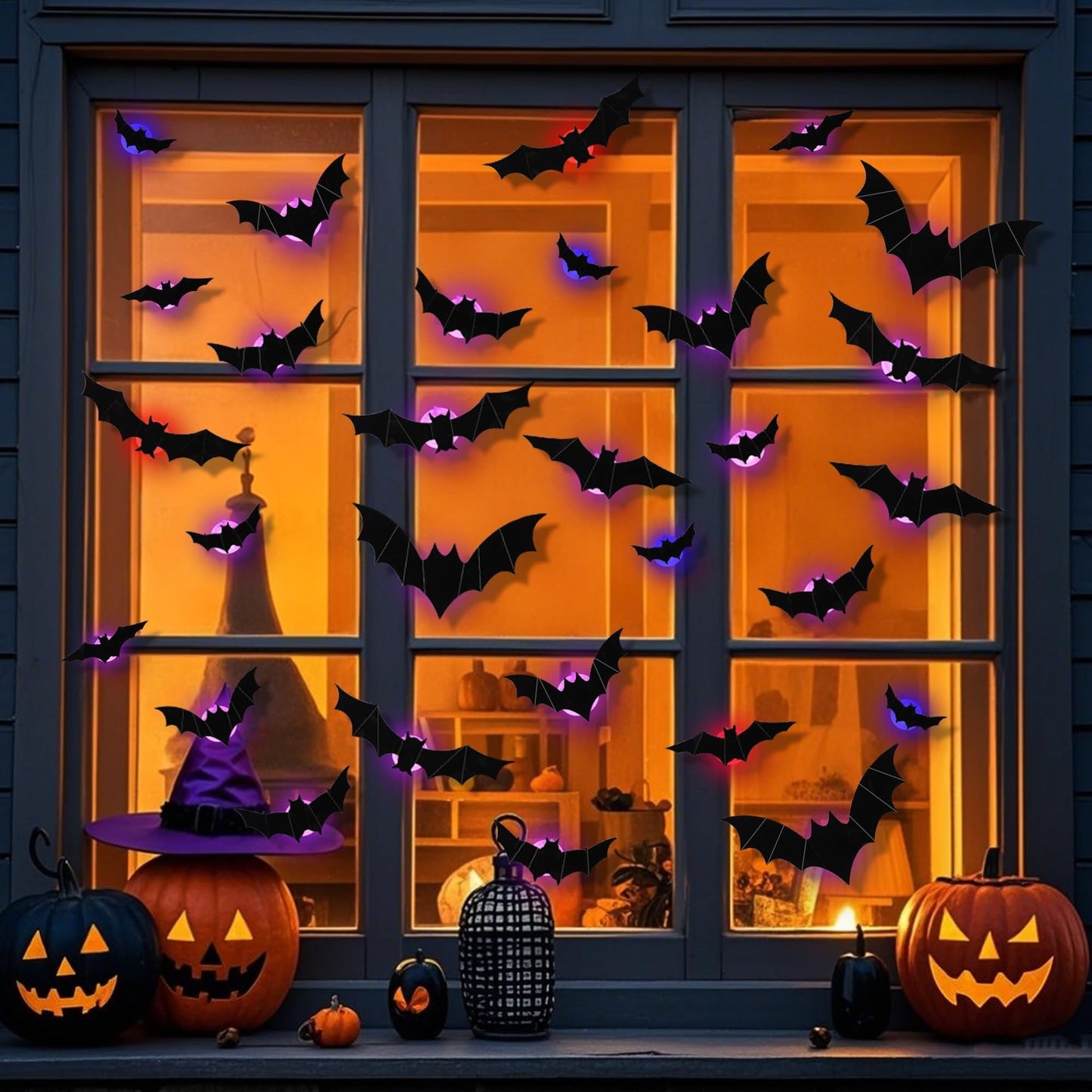 🎃2025 Halloween Must-Have🦇: 3D Bat Light Decoration Set
