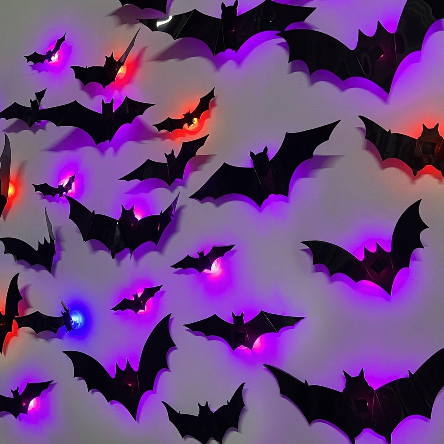 🎃2025 Halloween Must-Have🦇: 3D Bat Light Decoration Set