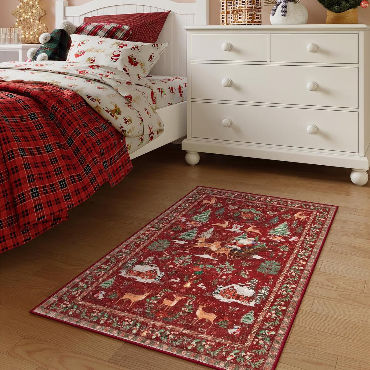 🦌Christmas Deer Santa Rug