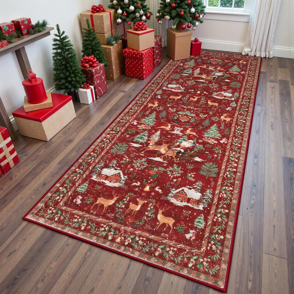 🦌Christmas Deer Santa Rug