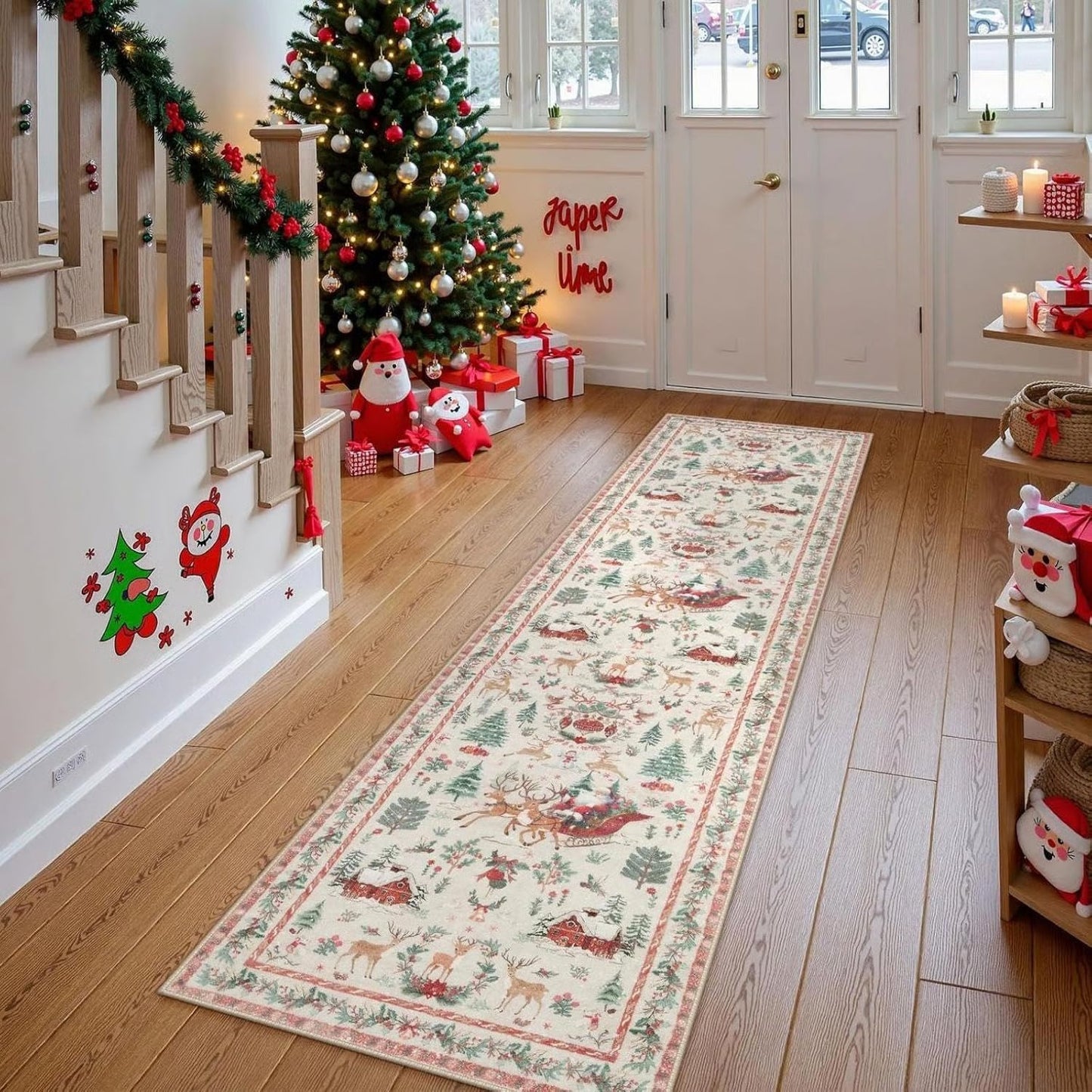 🦌Christmas Deer Santa Rug
