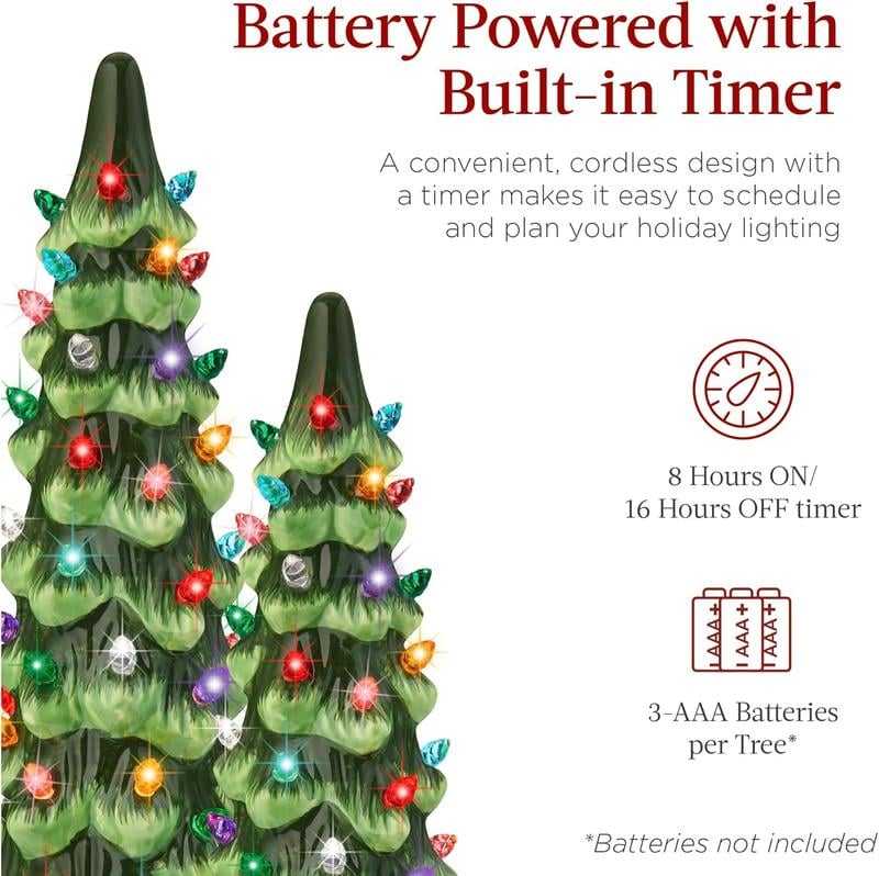 🎉Retro Hand-Painted Tabletop Christmas Trees🎄