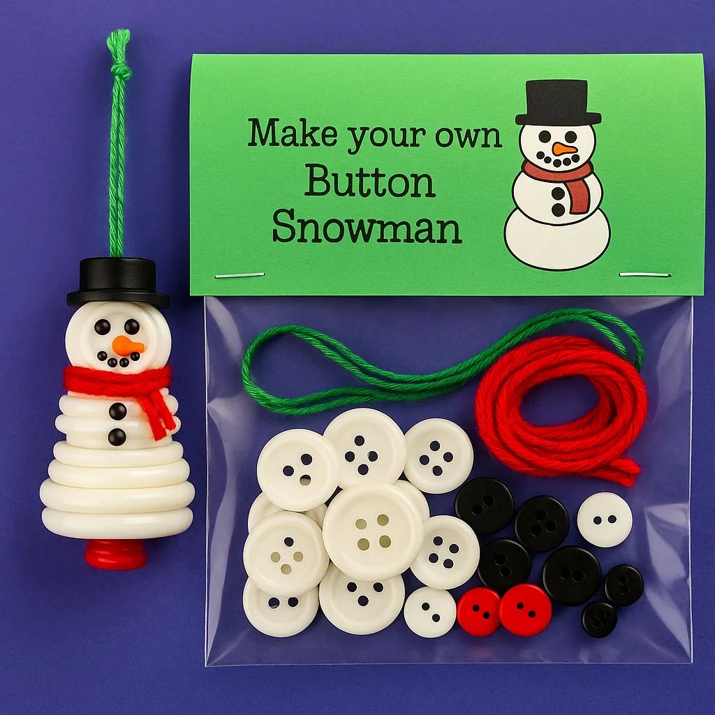 ✨Buy More Save More ✨☃️ DIY Button Snowman Ornament Kit☃️