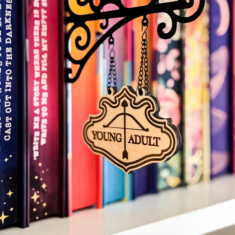 🔥2025 New Arrival 🔥Book Nook Tavern Signs – Genre Shelf Labels with Hanging Brackets