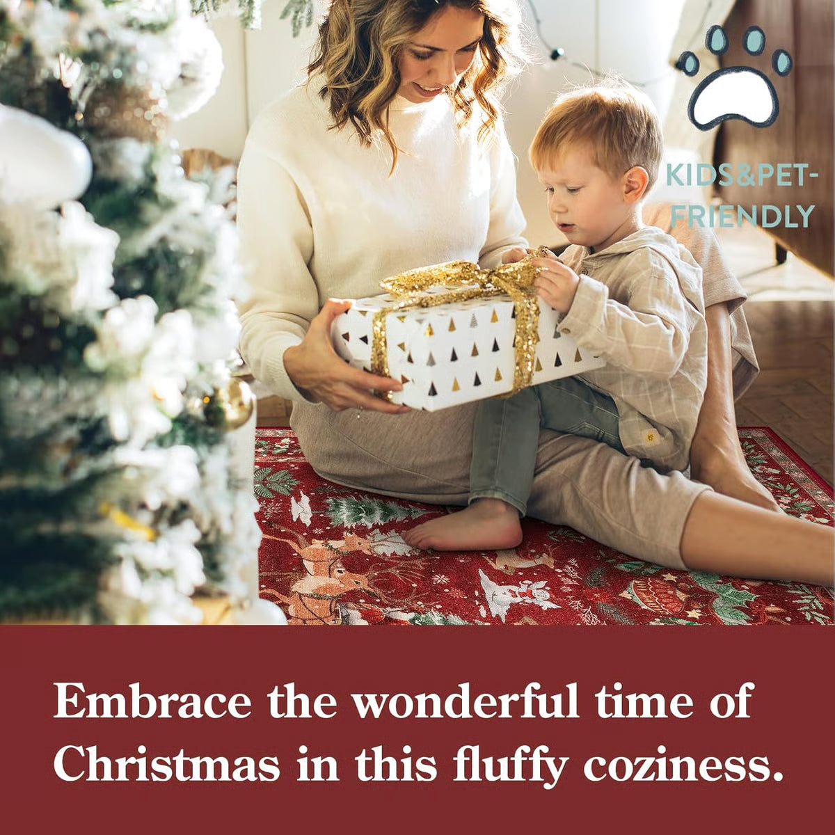 🦌Christmas Deer Santa Rug