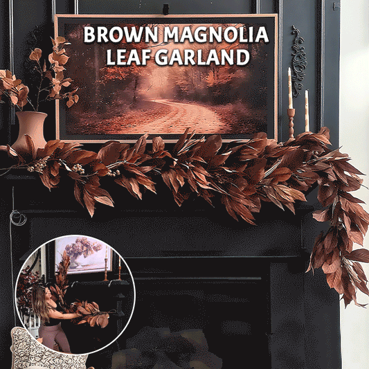 🔥Hot Sale🔥Brown Magnolia Leaf Garland