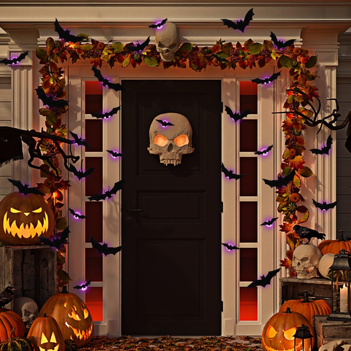 🎃2025 Halloween Must-Have🦇: 3D Bat Light Decoration Set