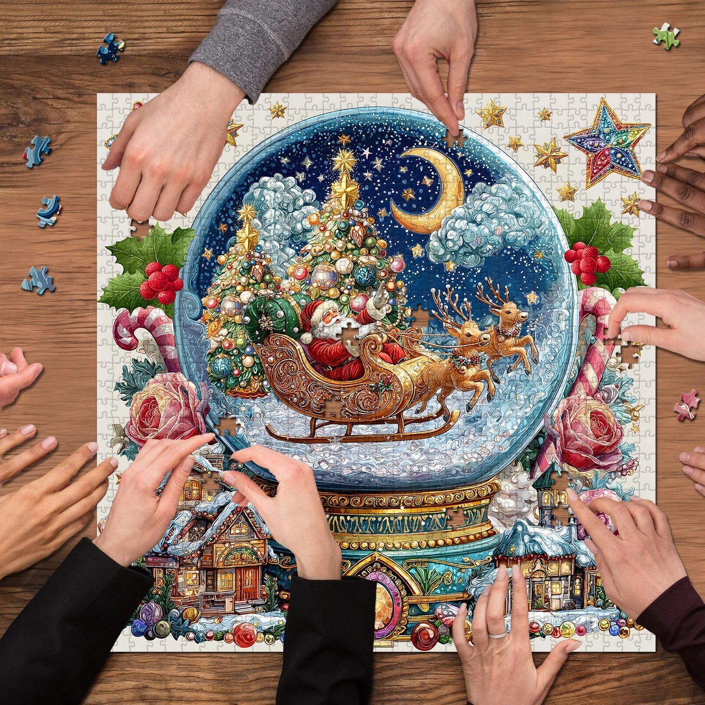 🎄🎅Christmas Crystal Ball Jigsaw Puzzles 1024 Pieces