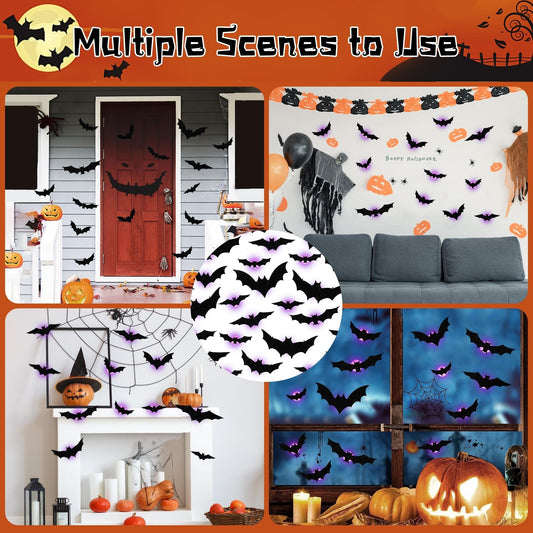 🎃2025 Halloween Must-Have🦇: 3D Bat Light Decoration Set