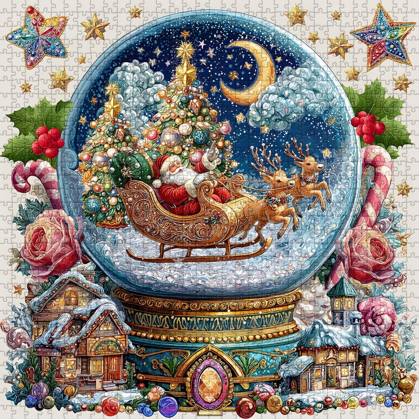 🎄🎅Christmas Crystal Ball Jigsaw Puzzles 1024 Pieces