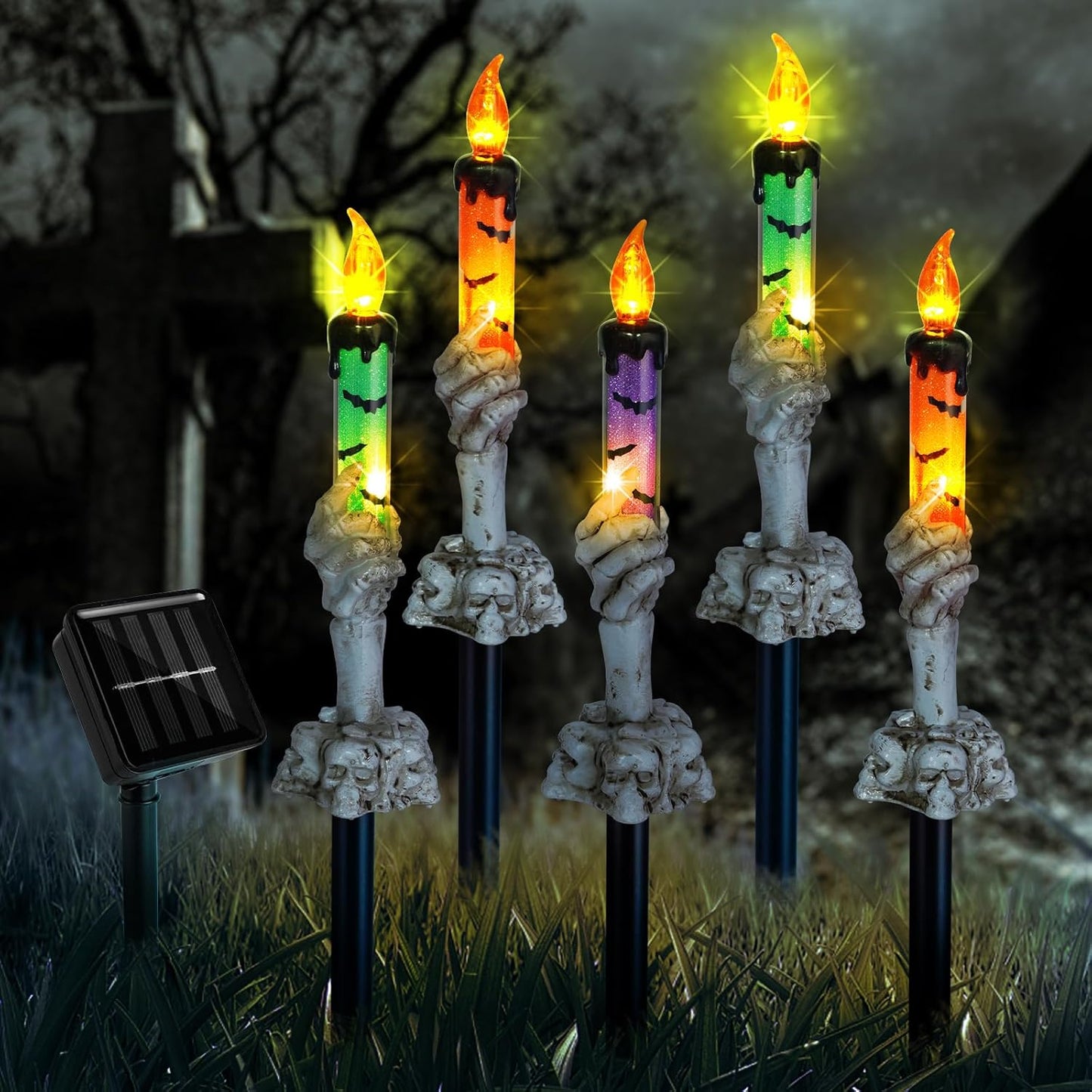 🔥2025 New Arrival 🔥💀Solar Powered Skull Candle Light