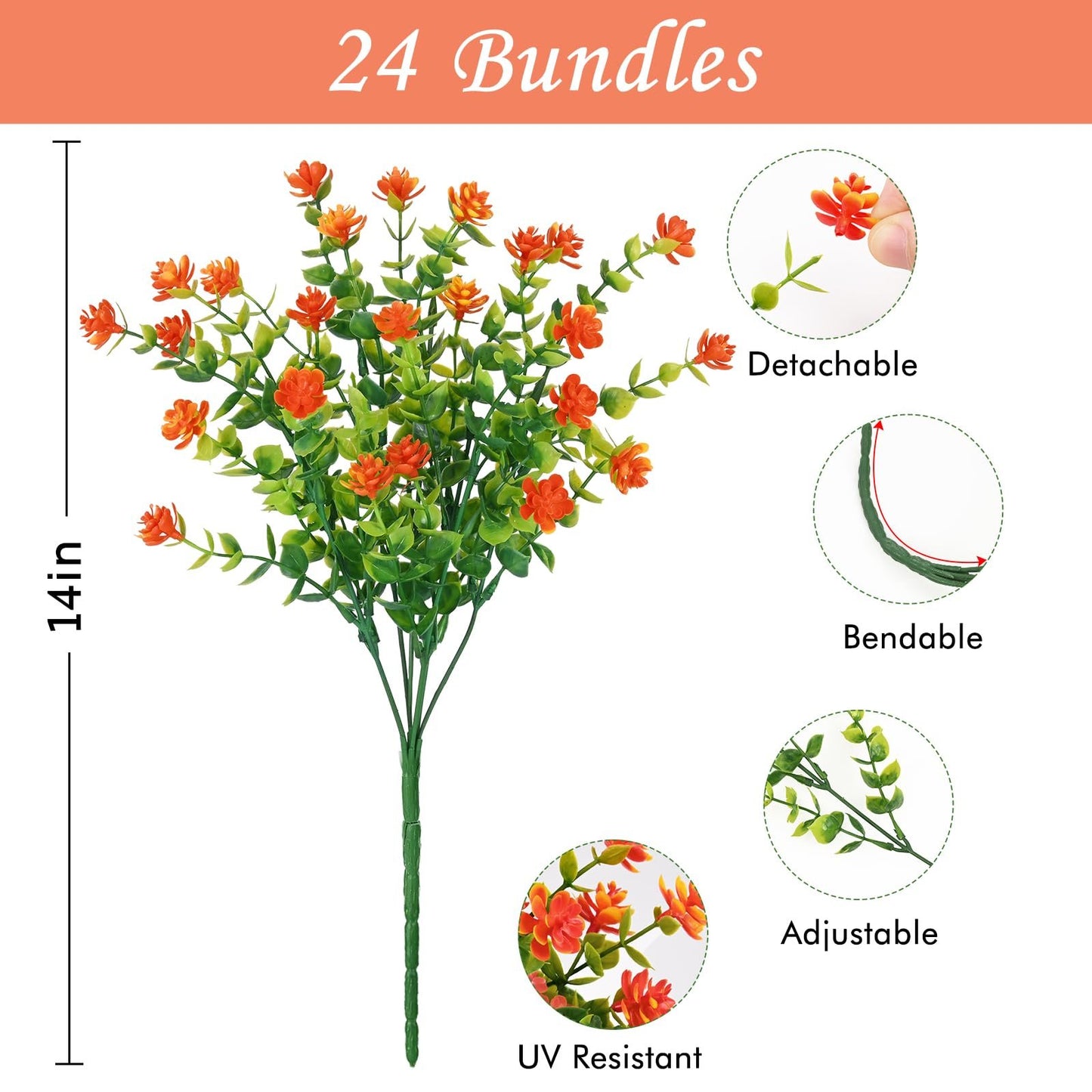 Outdoor UV-Resistant Artificial Realistic Flowers