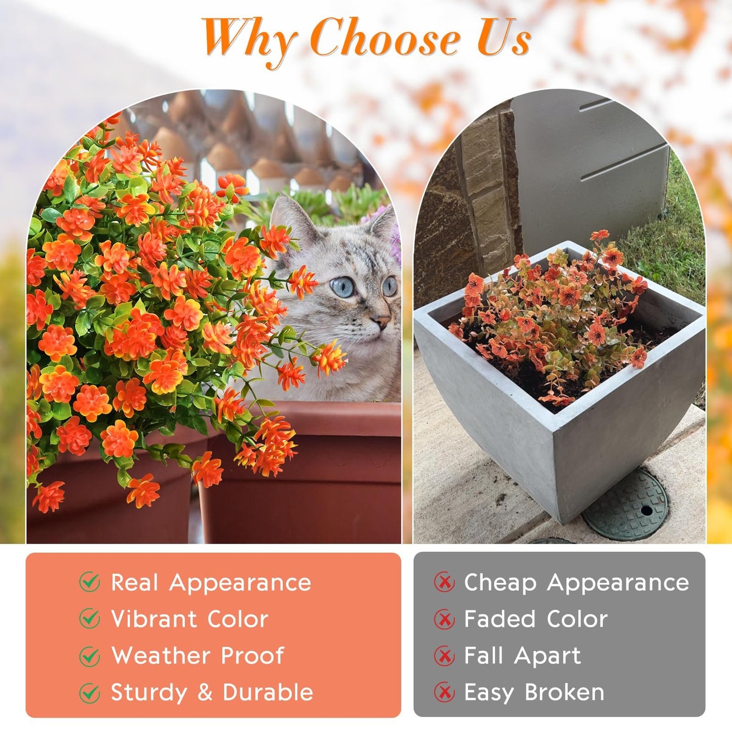 Outdoor UV-Resistant Artificial Realistic Flowers